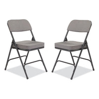 3200 Series Fabric Dual-hinge Folding Chair, Supports 300 Lb, Charcoal Seat/back, Black Base, 2/ct, Ships In 1-3 Bus Days