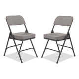 3200 Series Fabric Dual-hinge Folding Chair, Supports 300 Lb, Charcoal Seat/back, Black Base, 2/ct, Ships In 1-3 Bus Days