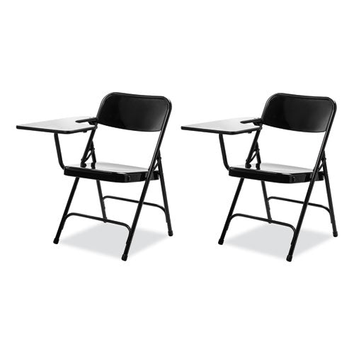 5200 Series Right-side Tablet-arm Folding Chair, Supports Up To 480 Lb, 17.25" Seat Height, Black, 2/ct,ships In 1-3 Bus Days