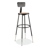 6200 Series 32"-39" Height Adj Heavy Duty Stool With Backrest, Supports 500 Lb, Brown Seat, Black Base, Ships In 1-3 Bus Days
