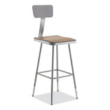 6300 Series Height Adj Hd Square Seat Stool W/back, Supports 500 Lb, 23.75"-31.75" Seat Ht, Brown/gray, Ships In 1-3 Bus Days