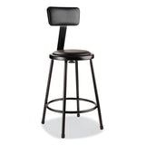 6400 Series Heavy Duty Vinyl Padded Stool W/backrest, Supports 300lb, 24" Seat Ht, Black Seat/back/base,ships In 1-3 Bus Days
