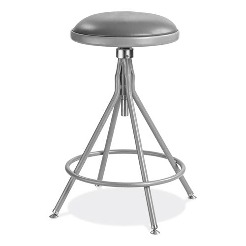 6500 Series Height Adjustable Heavy Duty Padded Swivel Stool, Supports 500lb, 24"-30" Seat Height, Gray,ships In 1-3 Bus Days