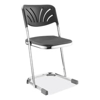 6600 Series Elephant Z-stool With Backrest, Supports 500 Lb, 18" Seat Ht, Black Seat/back, Chrome Frame,ships In 1-3 Bus Days