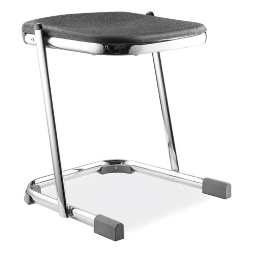 6600 Series Elephant Z-stool, Backless, Supports Up To 500lb, 18" Seat Height, Black Seat, Chrome Frame,ships In 1-3 Bus Days