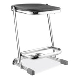 6600 Series Elephant Z-stool, Backless, Supports Up To 500lb, 22" Seat Height, Black Seat, Chrome Frame,ships In 1-3 Bus Days