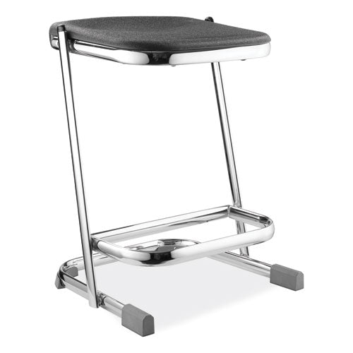 6600 Series Elephant Z-stool, Backless, Supports Up To 500lb, 22" Seat Height, Black Seat, Chrome Frame,ships In 1-3 Bus Days