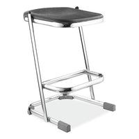 6600 Series Elephant Z-stool, Backless, Supports Up To 500lb, 24" Seat Height, Black Seat, Chrome Frame,ships In 1-3 Bus Days