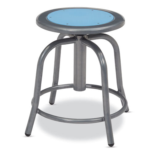 6800 Series Height Adj Metal Seat Stool, Supports 300 Lb, 18"-24" Seat Ht, Blueberry Seat, Gray Base, Ships In 1-3 Bus Days
