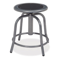 6800 Series Height Adj Metal Seat Swivel Stool, Supports 300 Lb, 18"-24" Seat Ht, Black Seat, Gray Base,ships In 1-3 Bus Days