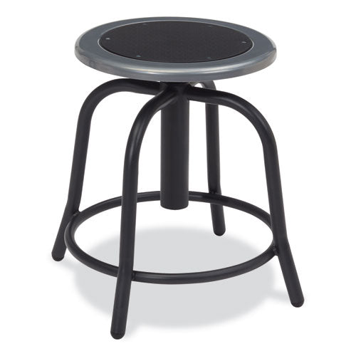 6800 Series Height Adjustable Metal Seat Swivel Stool, Supports 300lb, 18"-24" Seat Ht, Black Seat/base,ships In 1-3 Bus Days