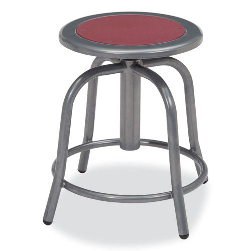 6800 Series Height Adj Metal Seat Swivel Stool, Supports 300lb, 18"-24" Seat Ht,burgundy Seat/gray Base,ships In 1-3 Bus Days