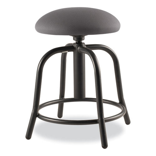 6800 Series Height Adj Fabric Seat Stool, Supports 300 Lb, 18" To 25" Height, Charcoal Seat/black Base, Ships In 1-3 Bus Days