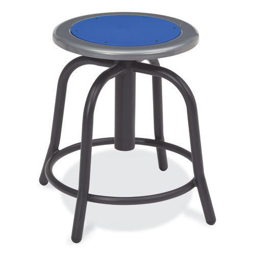 6800 Series Height Adj Metal Seat Stool, Supports 300 Lb, 18"-24" Seat Ht, Persian Blue Seat/black Base,ships In 1-3 Bus Days