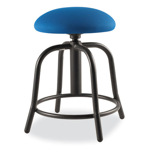 6800 Series Height Adj Fabric Padded Seat Stool, Support 300lb, 18"-25" Ht, Cobalt Blue Seat/black Base,ships In 1-3 Bus Days