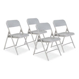 800 Series Premium Plastic Folding Chair, Supports 500 Lb, 18" Seat Ht, Gray Seat/back, Gray Base, 4/ct,ships In 1-3 Bus Days