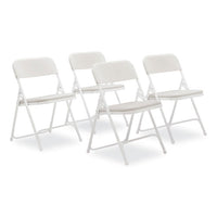 800 Series Plastic Folding Chair, Supports 500 Lb, 18" Seat Ht, Bright White Seat, White Base, 4/ct, Ships In 1-3 Bus Days