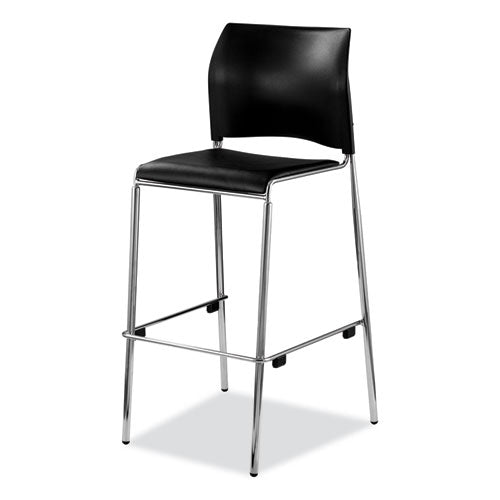 Cafetorium Bar Height Stool, Padded Seat/back, Supports 500lb, 31" Seat Ht, Black Seat/back,chrome Base,ships In 1-3 Bus Days