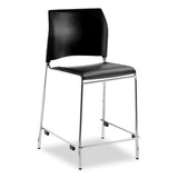 Cafetorium Counter Height Stool, Padded, Supports 300lb, 24" Seat Height, Black Seat/back, Chrome Base, Ships In 1-3 Bus Days