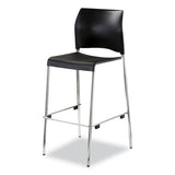 Cafetorium Bar Height Stool, Supports Up To 500lb, 31" Seat Height, Black Seat, Black Back, Chrome Base,ships In 1-3 Bus Days