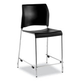 Cafetorium Counter Height Stool, Supports Up To 300 Lb, 24" Seat Height, Black Seat/back, Chrome Base, Ships In 1-3 Bus Days