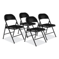 900 Series All-steel Folding Chair, Supports 250lb, 17.75" Seat Height, Black Seat/back/base, 4/ct,ships In 1-3 Business Days