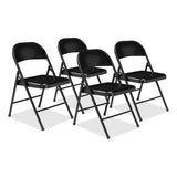 900 Series All-steel Folding Chair, Supports 250lb, 17.75" Seat Height, Black Seat/back/base, 4/ct,ships In 1-3 Business Days
