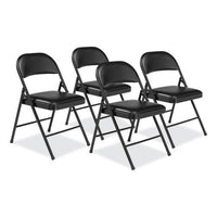 950 Series Vinyl Padded Steel Folding Chair, Supports Up To 250 Lb, 17.75" Seat Height, Black, 4/carton,ships In 1-3 Bus Days