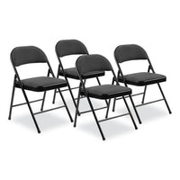 970 Series Fabric Padded Steel Folding Chair, Supports 250 Lb, 17.75" Seat Ht, Star Trail Black, 4/ct, Ships In 1-3 Bus Days