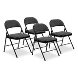 970 Series Fabric Padded Steel Folding Chair, Supports 250 Lb, 17.75" Seat Ht, Star Trail Black, 4/ct, Ships In 1-3 Bus Days