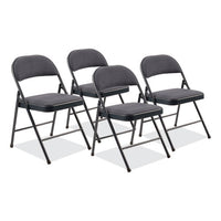 970 Series Fabric Padded Steel Folding Chair, Supports 250 Lb, 17.75" Seat Ht, Star Trail Blue, 4/ct,ships In 1-3 Bus Days
