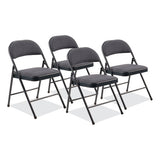 970 Series Fabric Padded Steel Folding Chair, Supports 250 Lb, 17.75" Seat Ht, Star Trail Blue, 4/ct,ships In 1-3 Bus Days