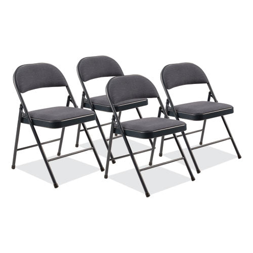 970 Series Fabric Padded Steel Folding Chair, Supports 250 Lb, 17.75" Seat Ht, Star Trail Blue, 4/ct,ships In 1-3 Bus Days