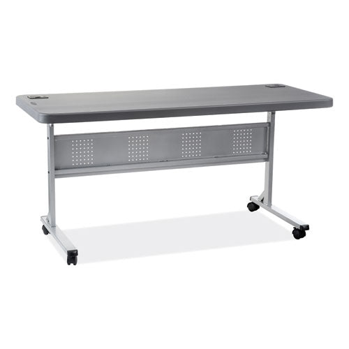 Flip-n-store Training Table, Rectangular, 24 X 60 X 29.5, Charcoal Gray, Ships In 1-3 Business Days