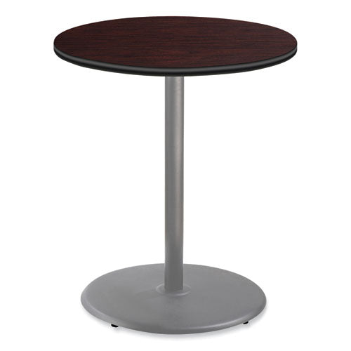 Cafe Table, 36" Diameter X 42h, Round Top/base, Mahogany Top, Gray Base, Ships In 1-3 Business Days