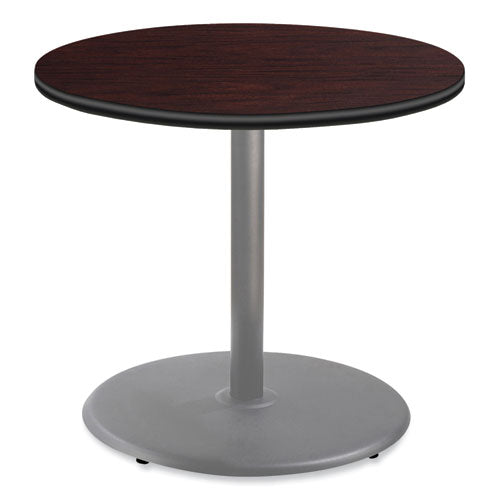 Cafe Table, 36" Diameter X 30h, Round Top/base, Mahogany Top, Gray Base, Ships In 1-3 Business Days