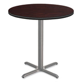 Cafe Table, 36" Diameter X 36h, Round Top/x-base, Mahogany Top, Gray Base, Ships In 1-3 Business Days