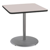 Cafe Table, 36w X 36d X 36h, Square Top/round Base, Gray Nebula Top, Gray Base, Ships In 1-3 Business Days