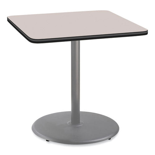 Cafe Table, 36w X 36d X 36h, Square Top/round Base, Gray Nebula Top, Gray Base, Ships In 1-3 Business Days