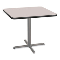Cafe Table, 36w X 36d X 30h, Square Top/x-base, Gray Nebula Top, Gray Base, Ships In 1-3 Business Days