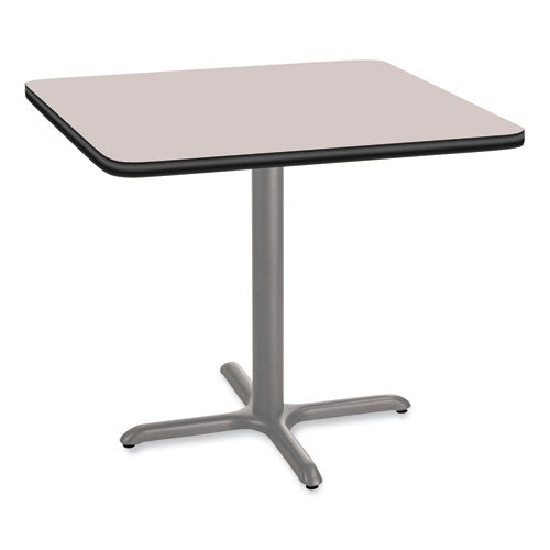Cafe Table, 36w X 36d X 30h, Square Top/x-base, Gray Nebula Top, Gray Base, Ships In 1-3 Business Days