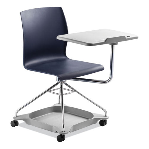 Cogo Mobile Tablet Chair, Supports Up To 440 Lb, 18.75" Seat Height, Blue Seat/back, Chrome Frame, Ships In 1-3 Business Days