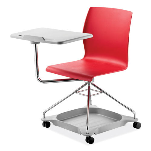 Cogo Mobile Tablet Chair, Supports Up To 440 Lb, 18.75" Seat Height, Red Seat/back, Chrome Frame, Ships In 1-3 Business Days