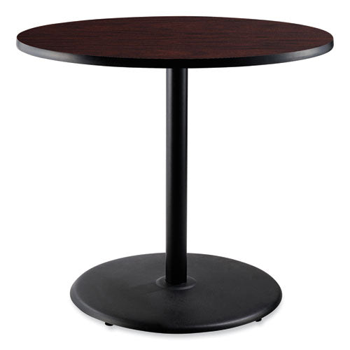 Cafe Table, 36" Diameter X 36h, Round Top/base, Mahogany Top, Black Base, Ships In 1-3 Business Days