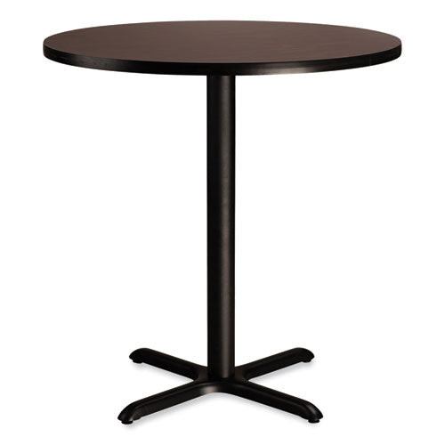 Cafe Table, 36" Diameter X 36h, Round Top/x-base, Mahogany Top, Black Base, Ships In 1-3 Business Days