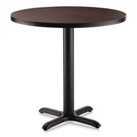 Cafe Table, 36" Diameter X 30h, Round Top/x-base, Mahogany Top, Black Base, Ships In 1-3 Business Days