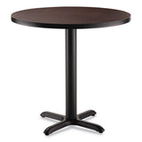 Cafe Table, 36" Diameter X 30h, Round Top/x-base, Mahogany Top, Black Base, Ships In 1-3 Business Days