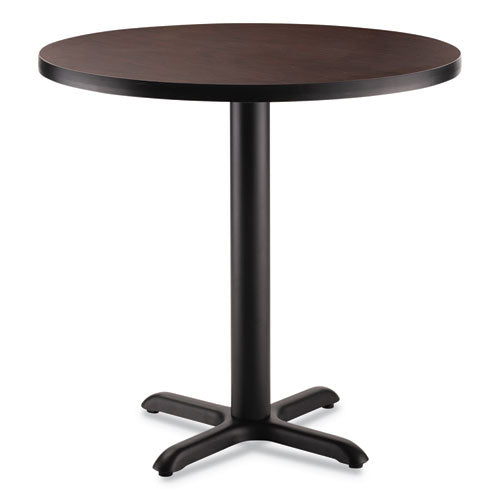 Cafe Table, 36" Diameter X 30h, Round Top/x-base, Mahogany Top, Black Base, Ships In 1-3 Business Days