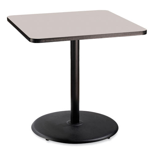 Cafe Table, 36w X 36d X 36h, Square Top/round Base, Gray Nebula Top, Black Base, Ships In 1-3 Business Days