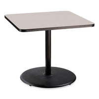 Cafe Table, 36w X 36d X 30h, Square Top/round Base, Gray Nebula Top, Black Base, Ships In 1-3 Business Days